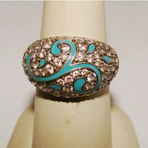 Host Pick RARE Designer Vintage Victoria Wieck Enamel Absolute Ring